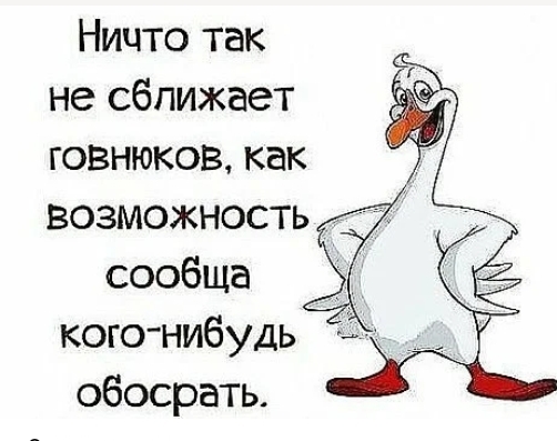 Ничто так не сближает говнюков как возможность сообща кого нибудь обосрать