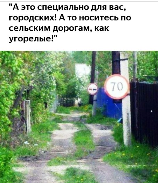 А это специально для вас городских А то носитесь по сельским дорогам как угорелые