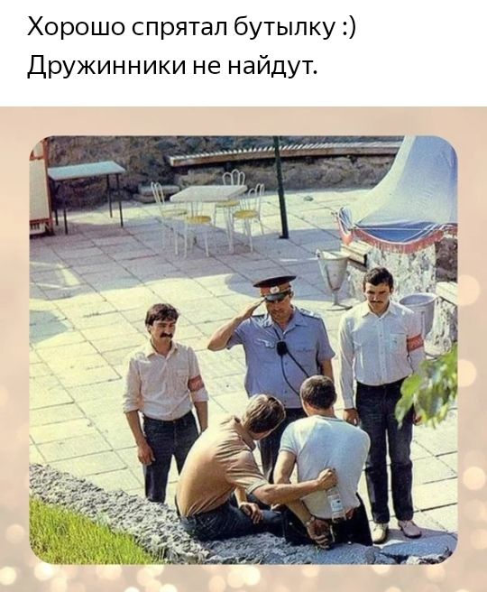 Хорошо спрятал бутылку Дружинники не найдут