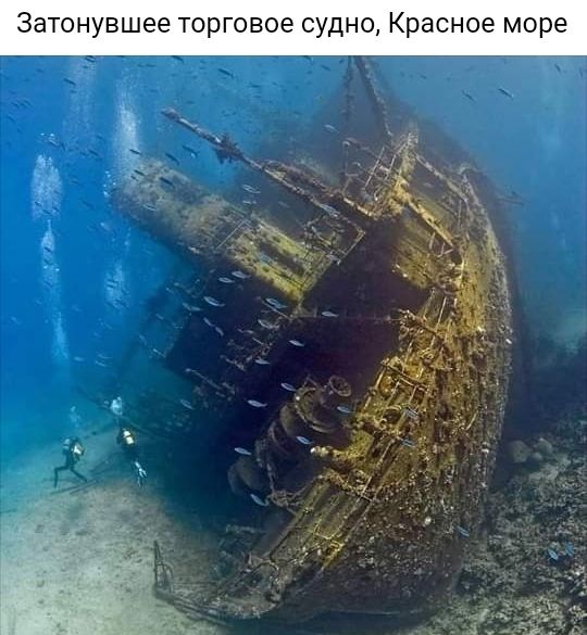 Затонувшее торговое судно Красное море