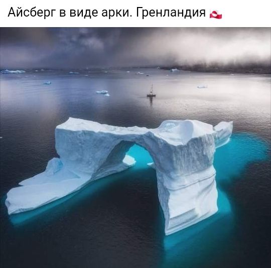 Айсберг в виде арки Гренландия