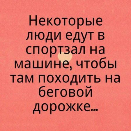 Некоторые люди едут в спортзал на машине чтобы там походить на беговой дорожке