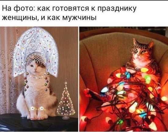 На фото как готовятся к празднику ЖЕНЩИНЫ И как МУЖЧИНЫ