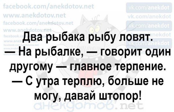 Два рыбака рыбу ловят На рыбалке говорит один другому главное терпение С утра терплю больше не могу давай штопор ожогам
