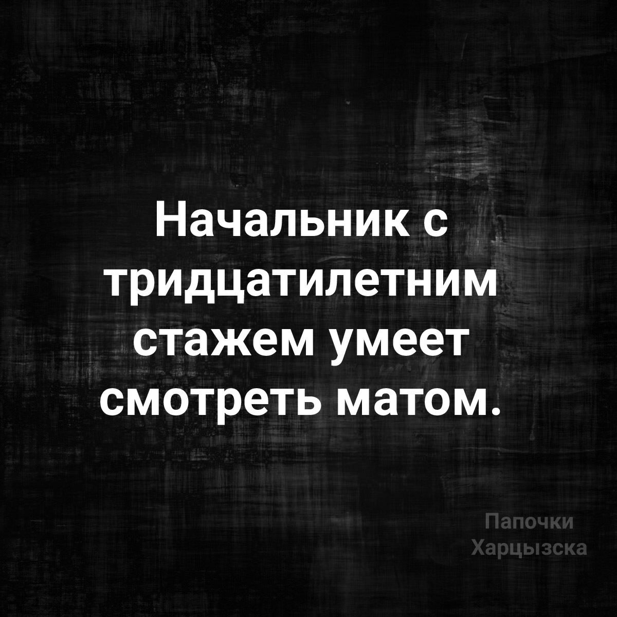 Начальник с тридцатилетним стажем умеет смотреть матом