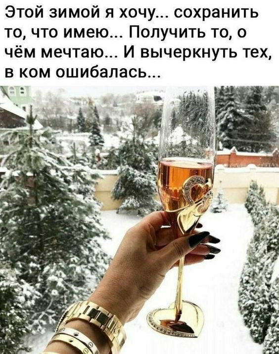 Этой зимой я хочу сохранить то что имею Получить то о чём мечтаю И вычеркнуть тех в ком ошибалась