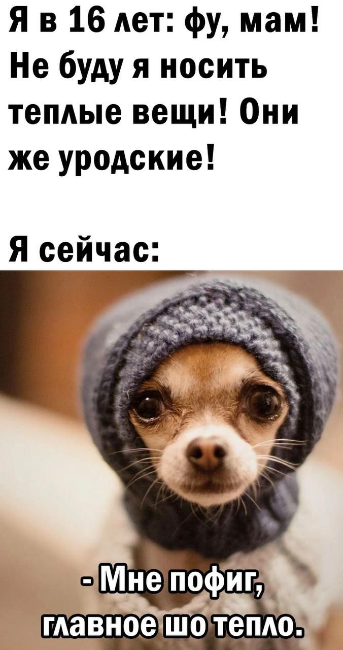 Я в 16 Ает фу мам Не буду я носить теплые вещи Они же уродские Я сейчас