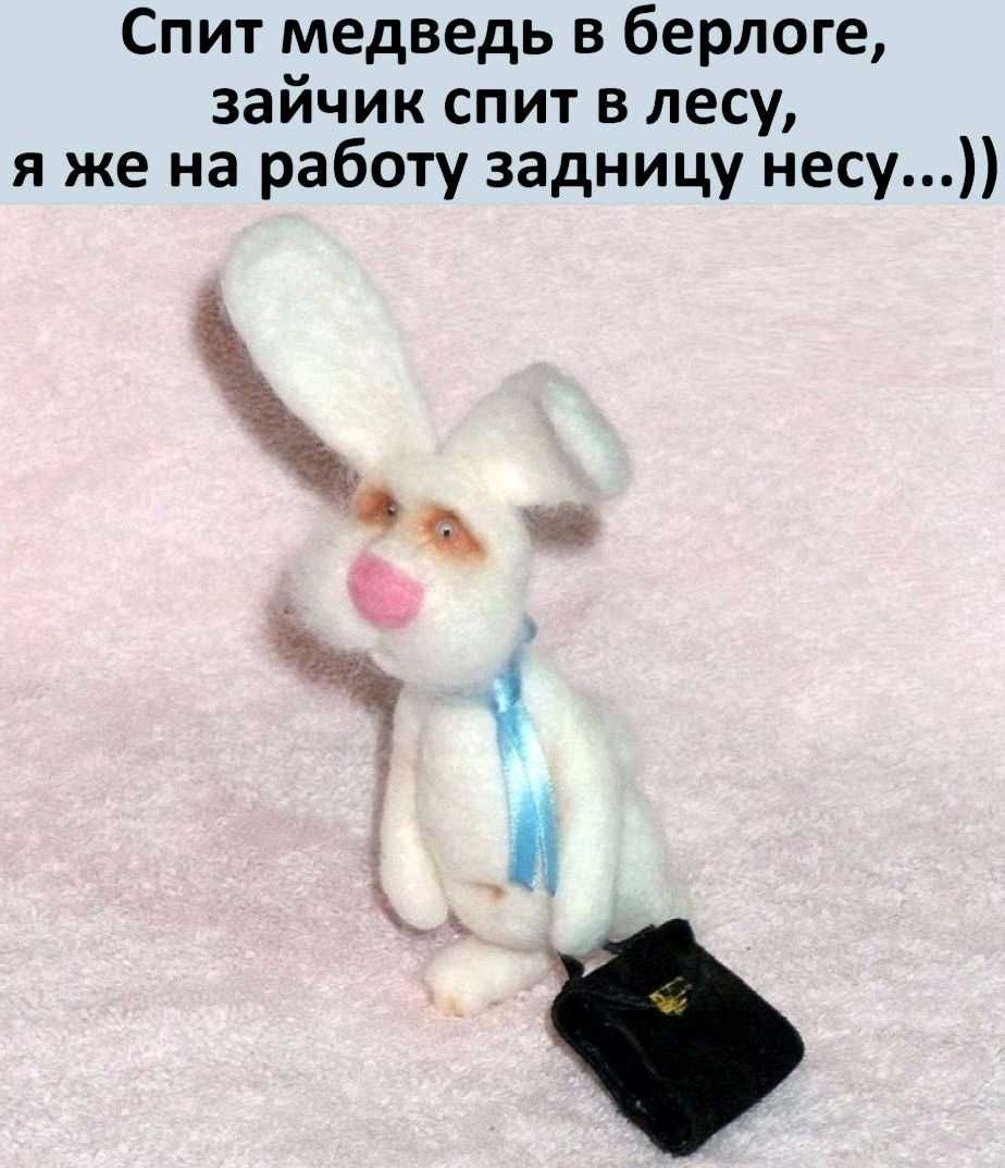 Спит медведь в берлоге зайчик спит в лесу я же на работу задницу несу