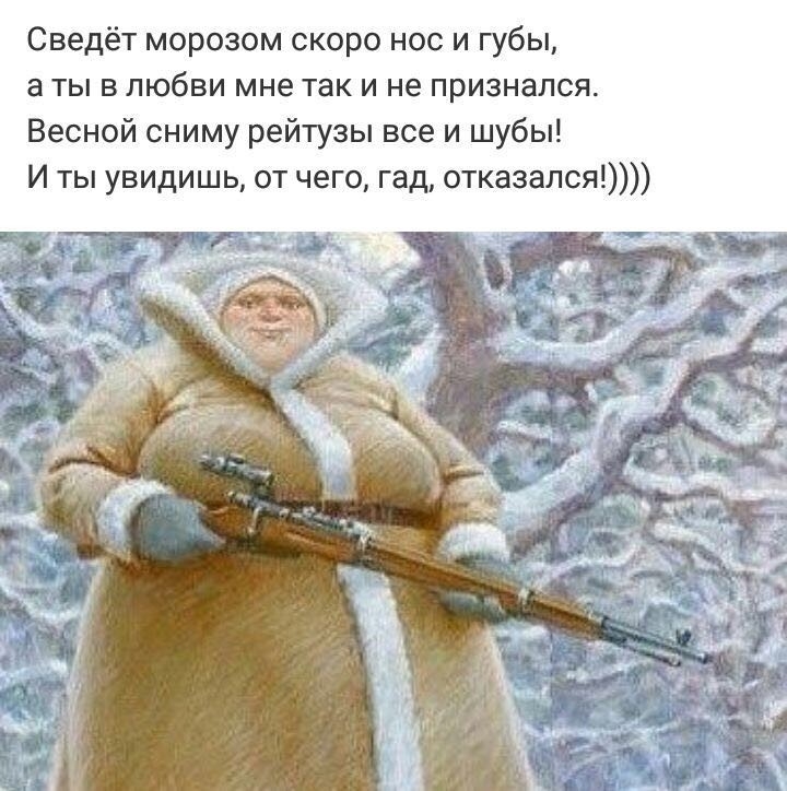 Сведёт морозом скоро нос и губы а ты в любви мне так и не признался Весной сниму рейтузы все и шубы И ты увидишь от чего гад отказался