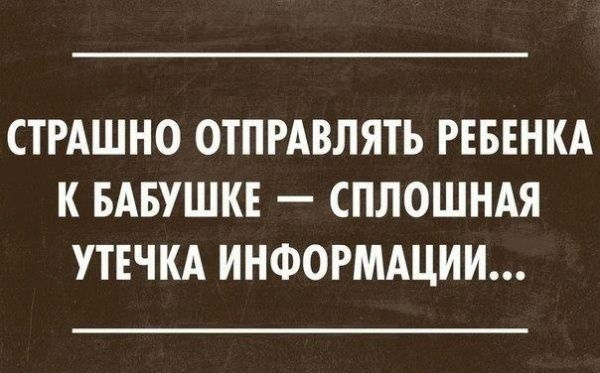 СТРАШНО ОТПРАВЛЯТЬ РЕБЕНКА К БАБУШКЕ СПЛОШНАЯ УТЕЧКА ИНФОРМАЦИИ
