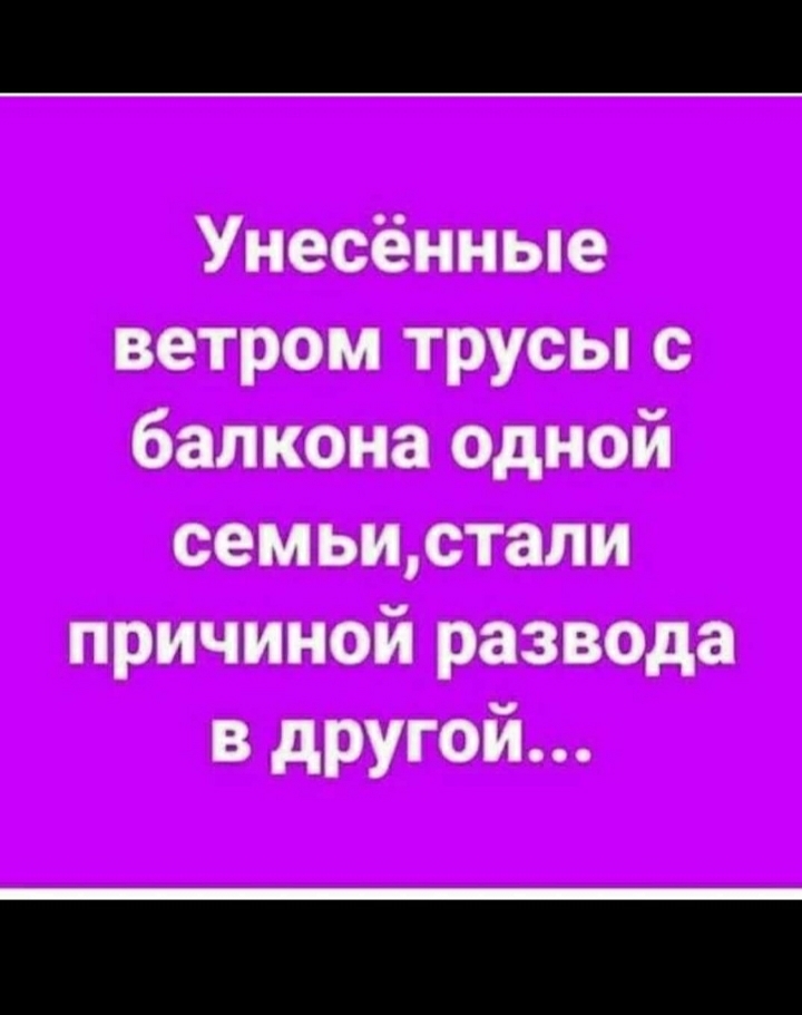 Унесённые ветром трусы с балкона одной сем ьистали причиной развода другой