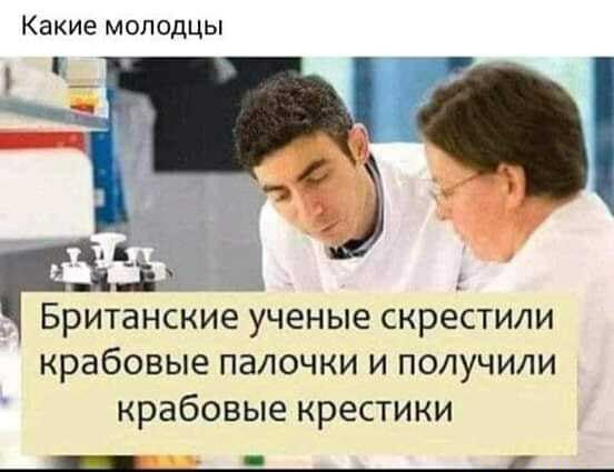 Какие молодцы і _ Британские ученые скрестили крабовые палочки и получили крабовые крестики