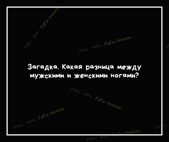 Загадки Какая разница между мужскими и женскими ногами