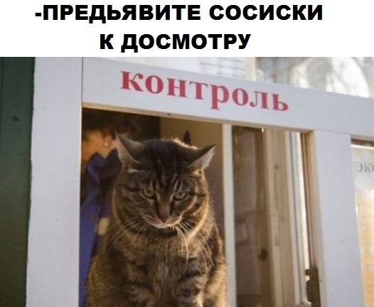 ПРЕДЬЯВИТЕ СОСИСКИ К дОСМОТРУ