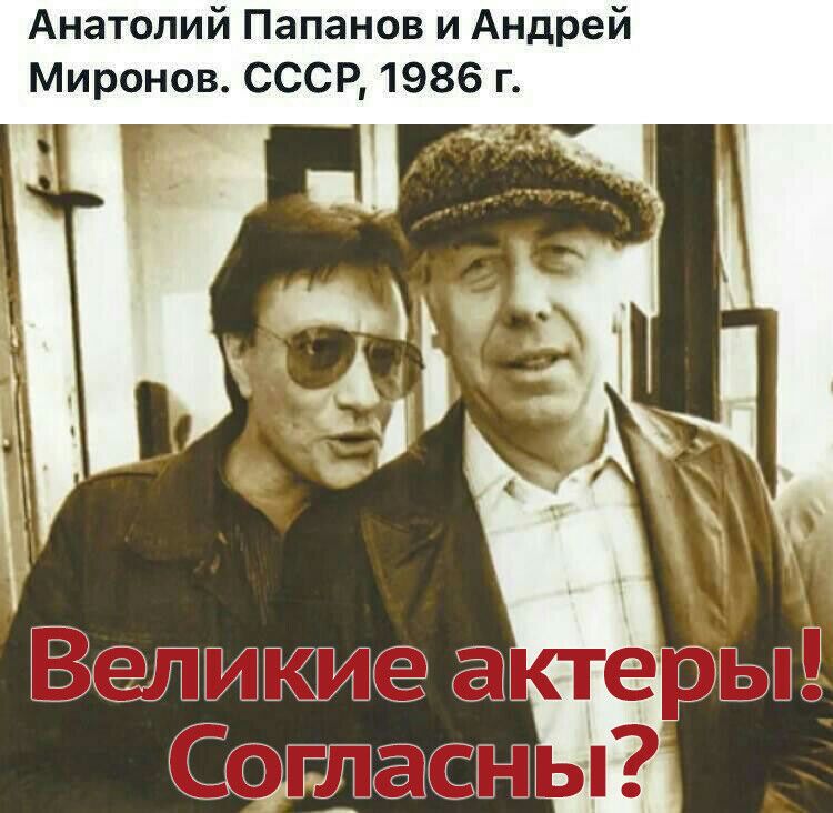 Анатолий Папанов и Андрей Миронов СССР 1986 г щггпаёщ 1