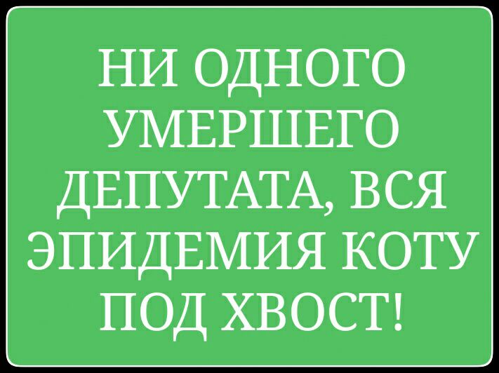 НИ одного УМЕРШЕГО ДЕПУТАТА вся ЭПИДЕМИЯ коту под ХВОСТ