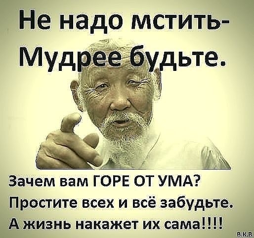 Не надо мстить Муд Н _ Е 2533 Зачем вам ГОРЕ ОТ УМА Простите всех и всё забудьте Жизнь накажет их сама С