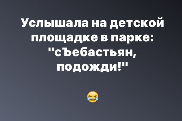 Услышала на детской площадке в парке сЪебастьян подожди