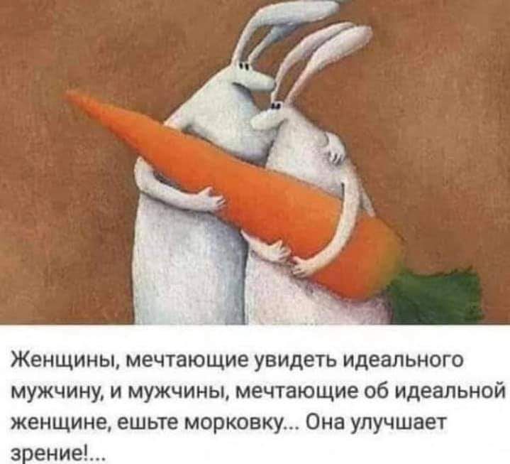 Женщины мечтающие увидеть идеального мужчину и мужчины мечтающие об идеальной женщине ешьте морковку Она улучшает