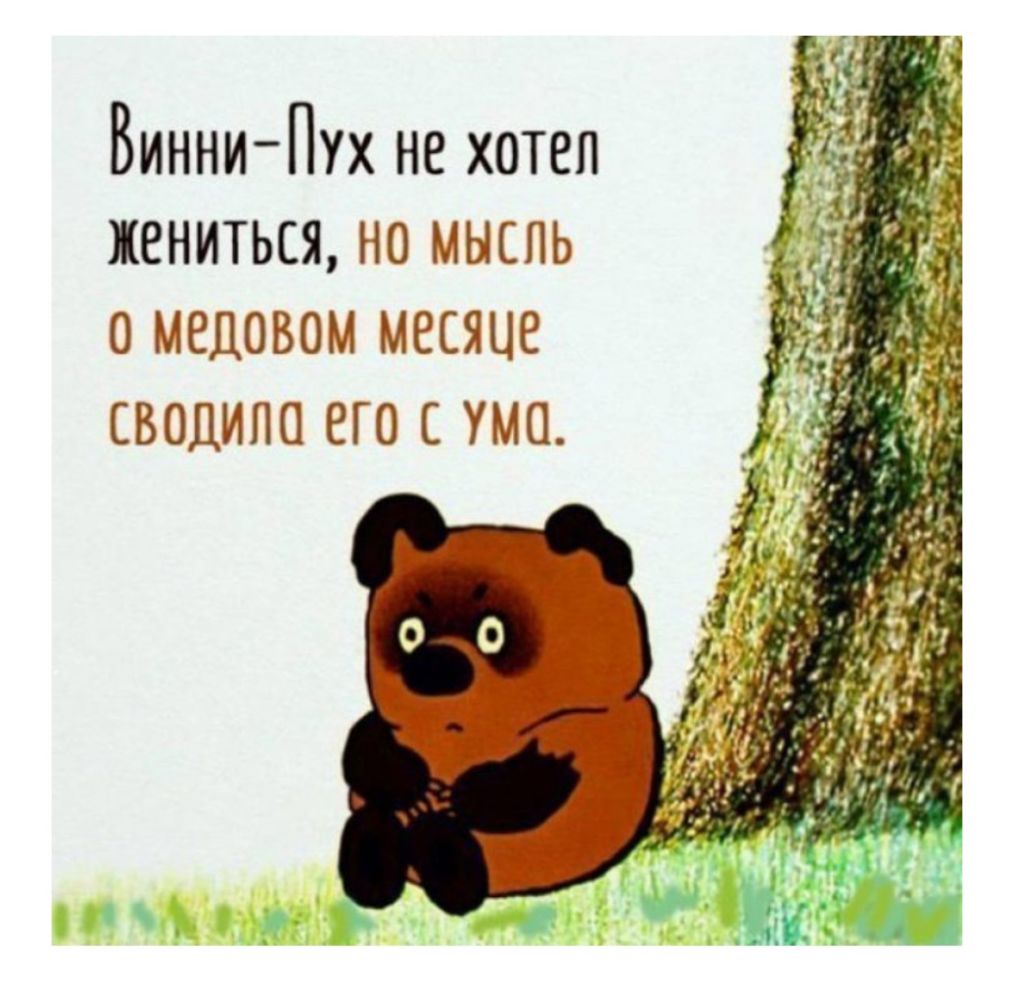 Винни Пух не хотел жениться но мыспь омецовом месяце сводила его с ума піс р
