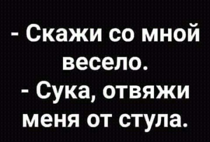 Скажи со мной весело Сука отвяжи меня от стула