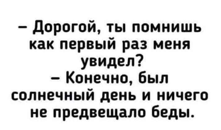 Дорогой ты помнишь как первый раз меня увидел Конечно был солнечный день и ничего не предвещало беды