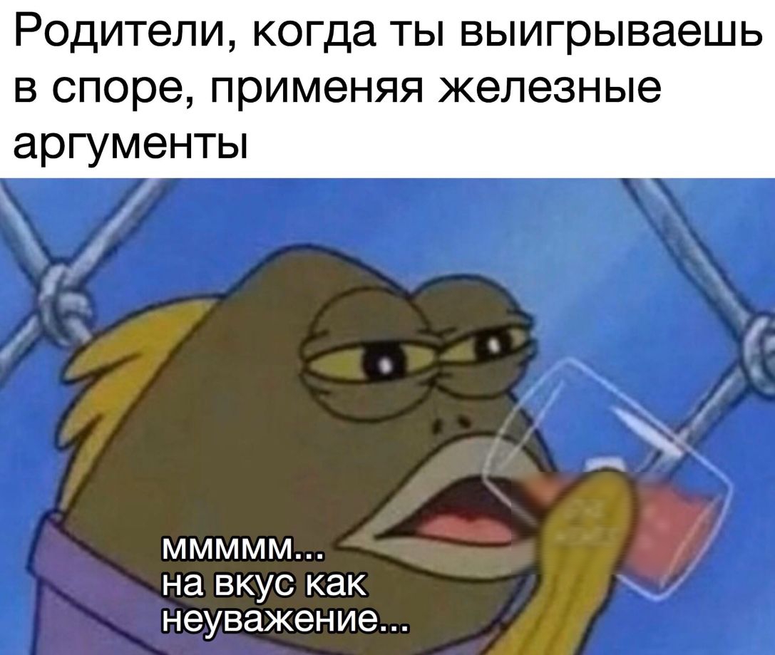 Родители КОГДЭ ТЫ выигрываешь В споре применяя железные аргументы ммммм на вкус как неуважение