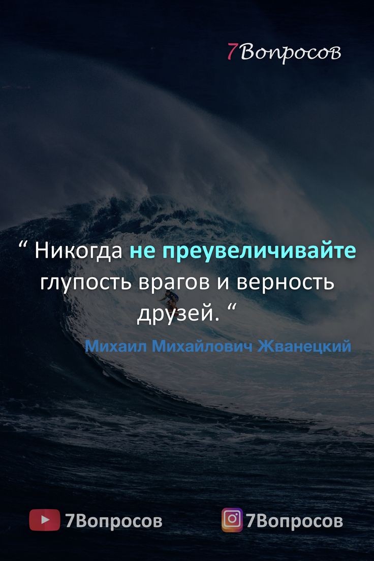 Вопросов Никогда не преувеличивайте глупость врагов и верность друзей Михаил Михайлович Жванецкий 7Вопросов 7Вопросов