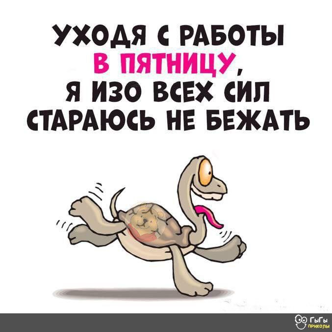 УХОАЯ С РАБОТЫ В ПЯТНИЦУ Я ИЗО ВСЕХ СИП СТАРАЮСЬ НЕ БЕЖАТЬ