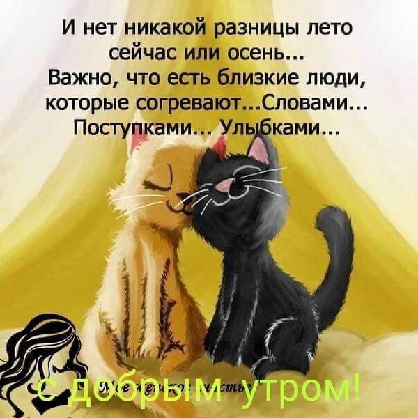 И нет никакой разницы лето сейчас или осень Важно что есть близкие люди которые согреваютСповами