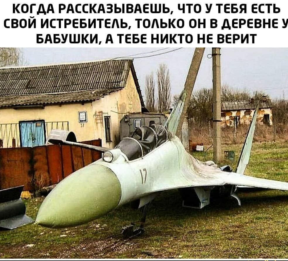 КОЕДА РАССКАЗЫВАЕШЬ ЧТО У ТЕБЯ ЕСТЬ СВОИ ИСТРЕБИТЕАЬ ТОАЬКО ОН В дЕРЕВНЕ БАБУШКИ А ТЕБЕ НИКТО НЕ ВЕРИТ