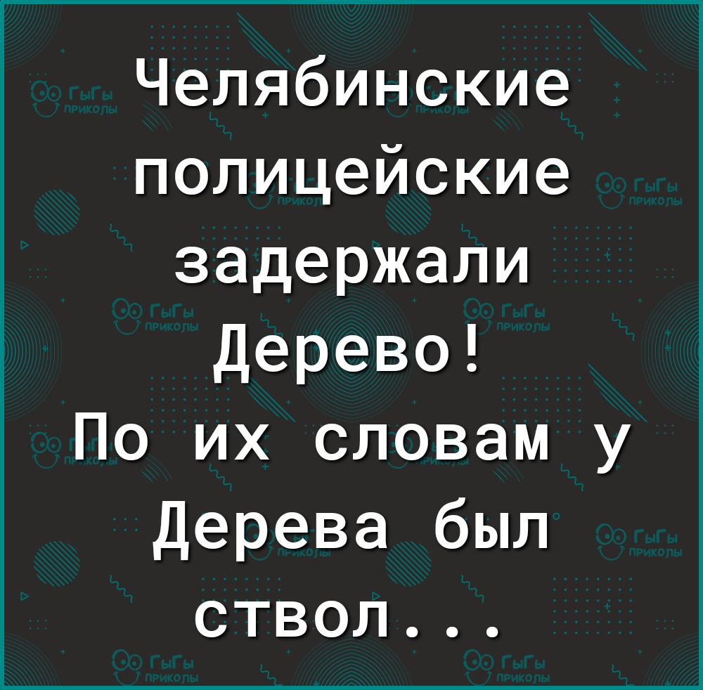 Челябинские полицейские задержали Дерево По их словам у Дерева был ствол