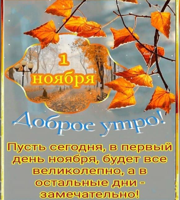 Шусть сеподня в первый день ноября будетвсе великолепно ав остальные дни замечательно