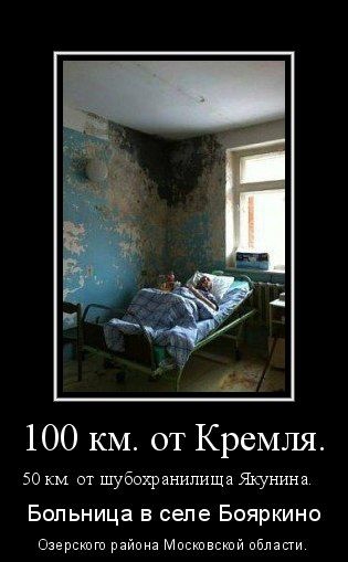 100 км от Кремля 50 км от шубохранилища Якунина Больница в селе Бояркино Озерского района Московской области