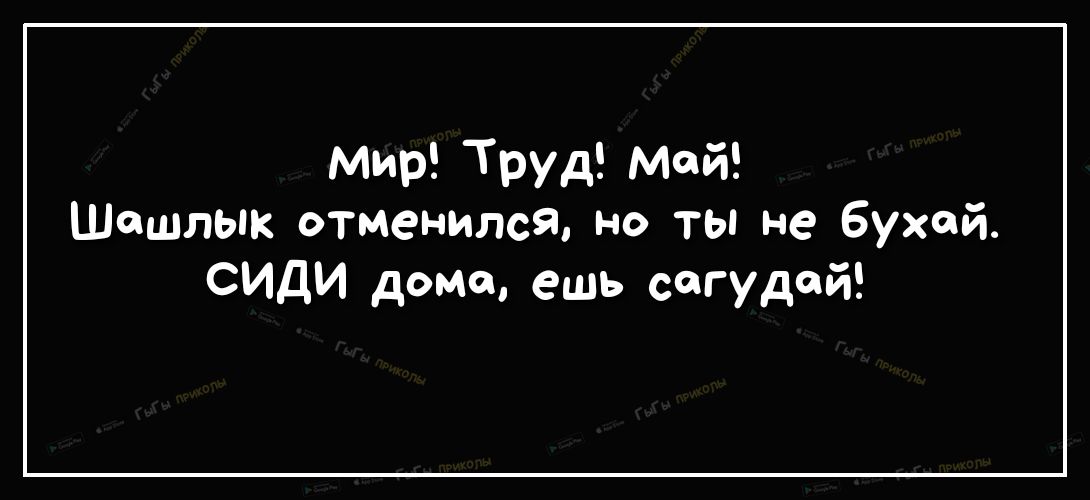 Мир Труд мой Шашлык сменился но ты не бухой сиди доме ешь согудей