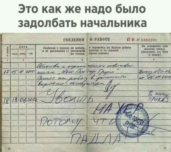 Это как же надо было задолбать начальника 7 в