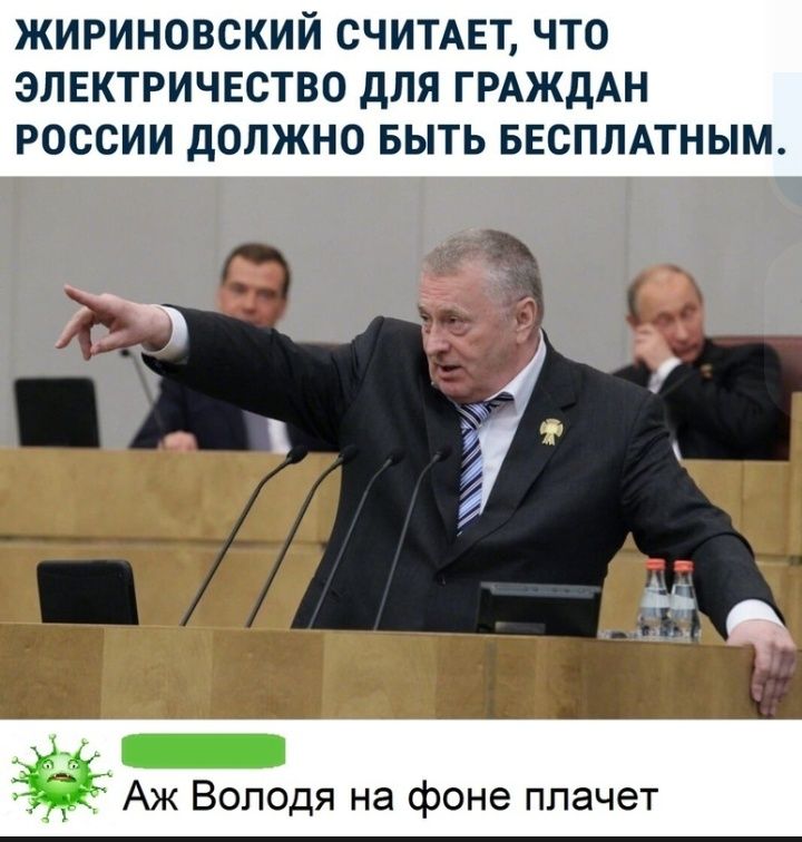 ЖИРИНОВСКИЙ СЧИТАЕТ ЧТО ЭЛЕКТРИЧЕСТВО ДЛЯ ГРАЖДАН РОССИИ дОЛЖНО БЫТЬ БЕСПЛАТНЫМ и Аж Володя на фоне плачет