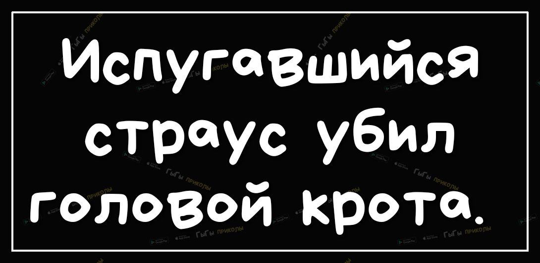 Испугавшийся страус убил головой крота