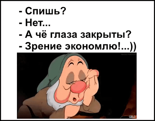 Спишь Нет А чё глаза закрыты Зрение экономлю