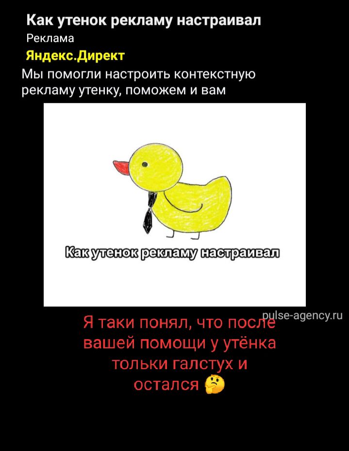 Как утенок рекламу настраивал Реклама Мы помогли настроить контекстную рекламу утенку поможем и вам виізега9епсуш