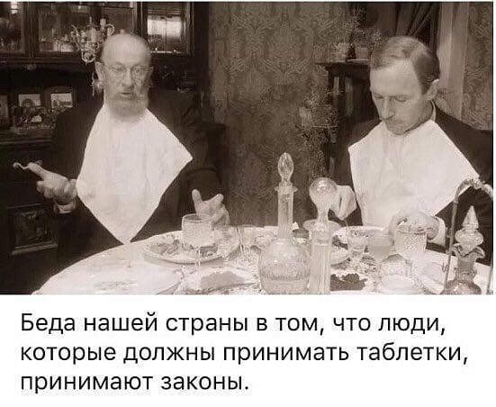 Беда нашей страны в том что люди которые должны принимать таблетки принимают законы