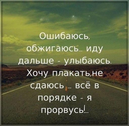 Ошибаюсь обжигаюсь иду дальше улыбаюсь Хочу плакатьне сдаюсь всё в порядке я прорвусь