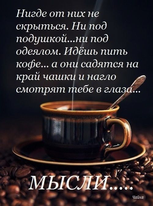 Нигде от них не скрыться Ни под подушкойни под одеялом Идёшь пить кофе а они садятся на край чашкц и нагло