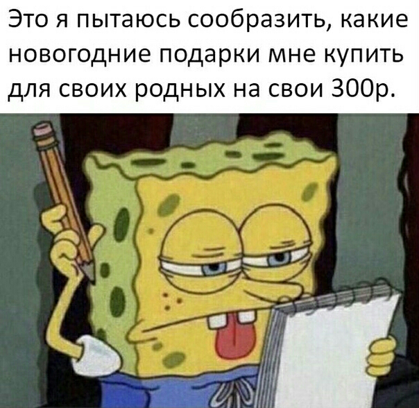 Это я пытаюсь сообразить какие новогодние подарки мне купить для своих родных на свои ЗООр