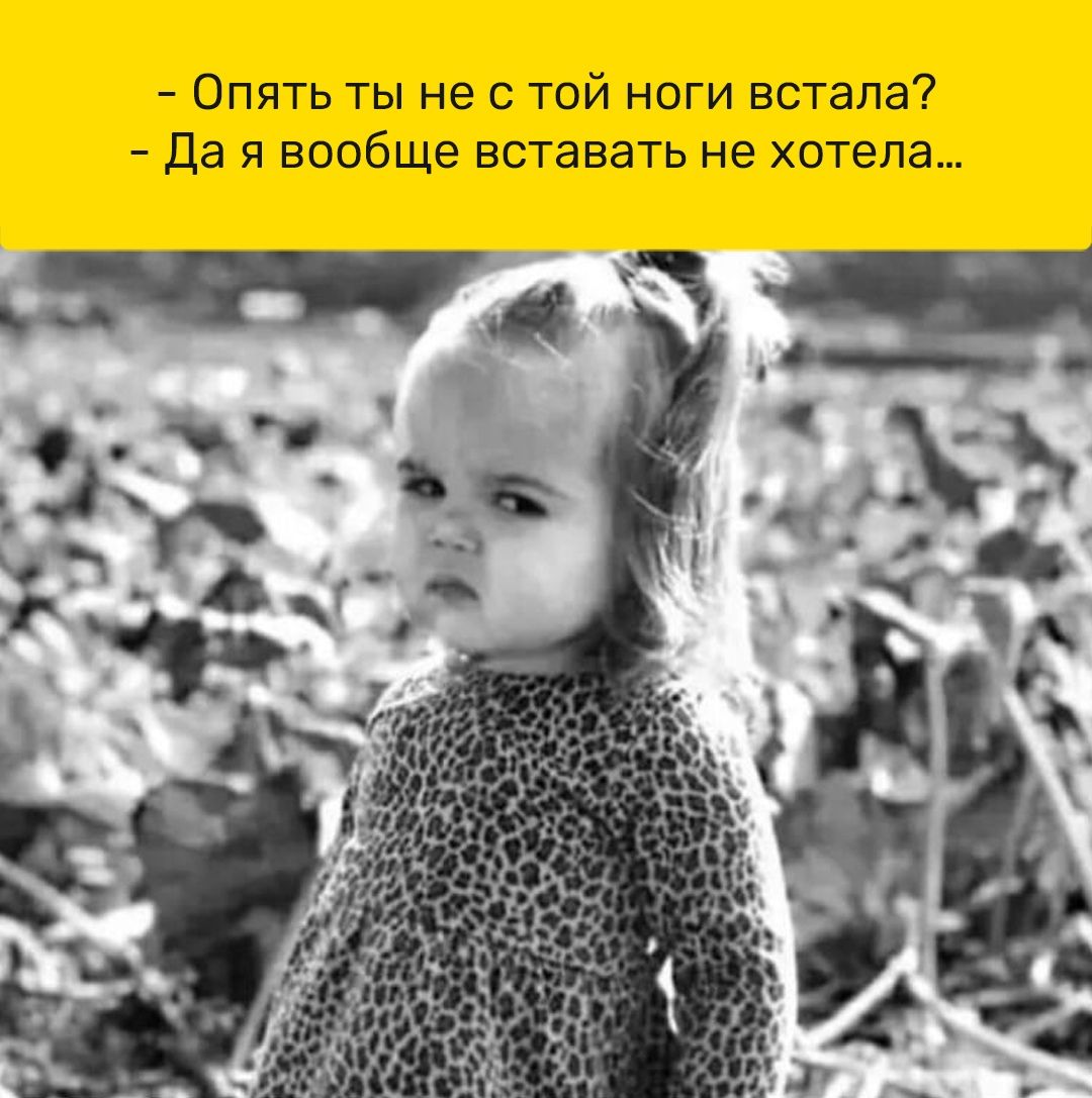 и ноги встала и Опять ты не с то Да я вообще вставать не хотела