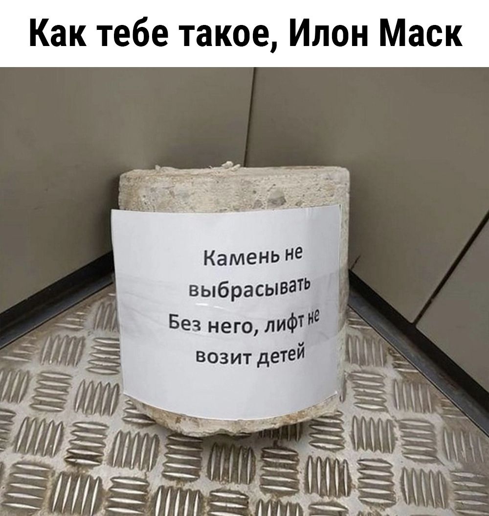 Как тебе такое Илон Маск Камень Не выбрасывгі Без него ЛИФ возит детей