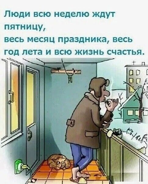 Люди всю неделю ждут пятницу весь месяц праздника весь год лета и всю жизнь счастья