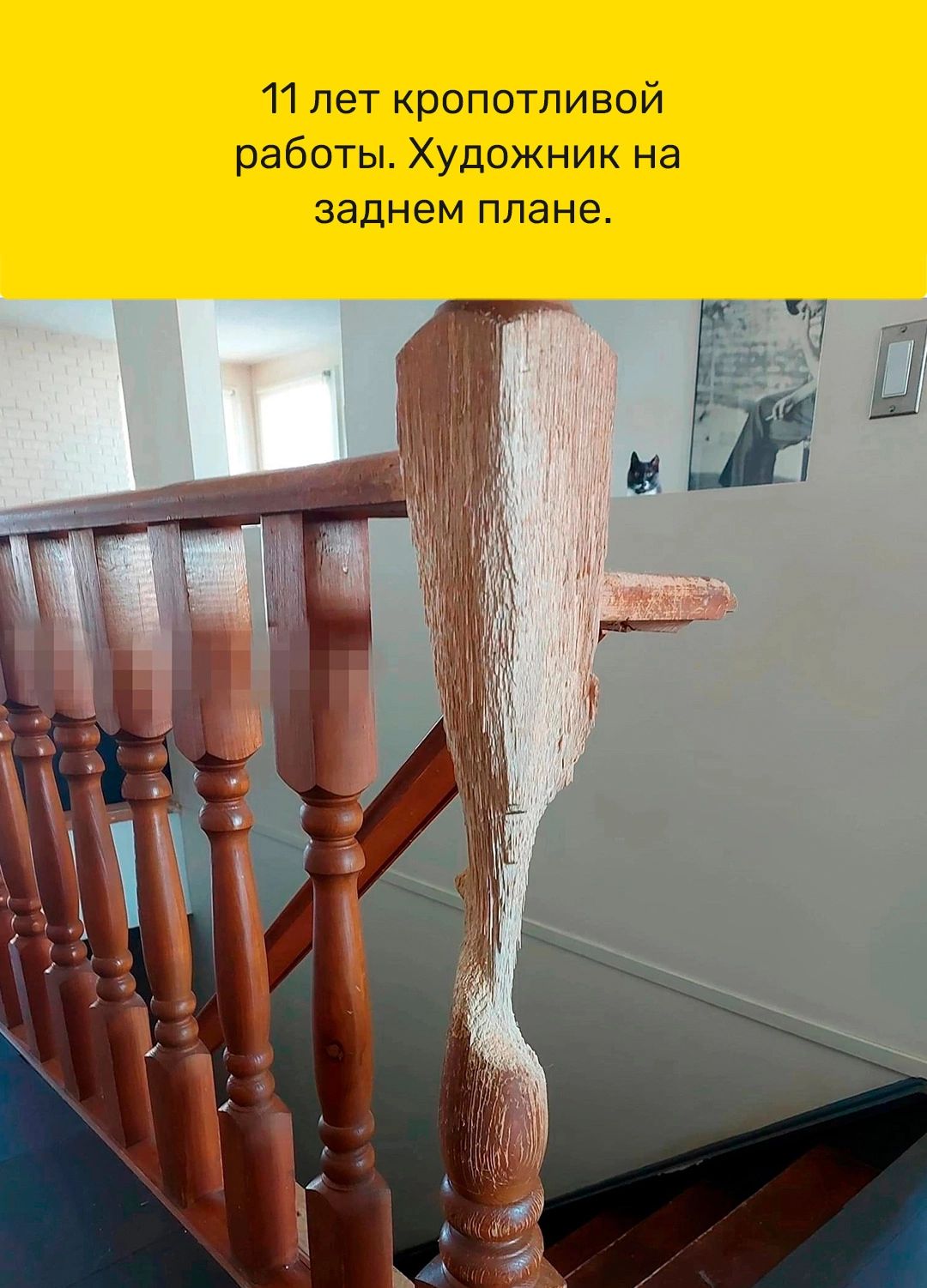 11 пет кропотливой работы Художник на заднем плане