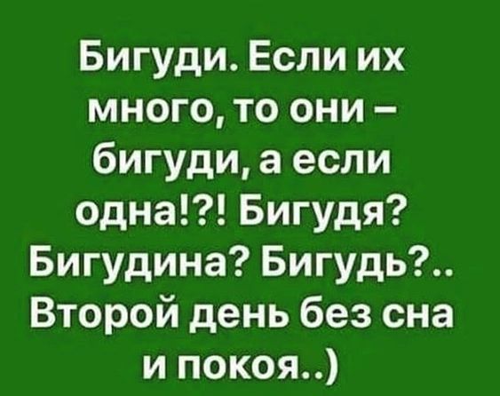 Бигуди Если их много то они бигуди а если одна Бигудя Бигудина Бигудь Второй день без сна и покоя