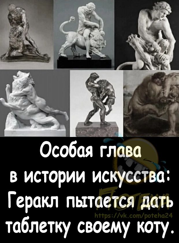Особая глава в истории искусства Геракл пытается дать таблетку своему коту